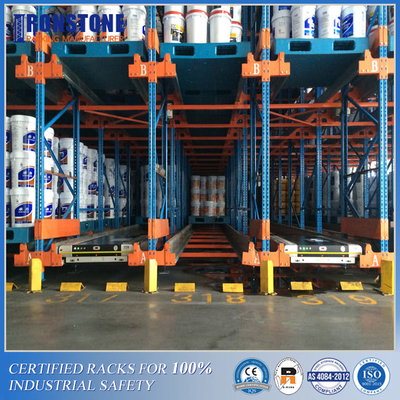 Hệ thống xếp pallet tàu con thoi chạy bằng pin trong kho chạy bằng pin với hiệu quả đạt được đáng kể