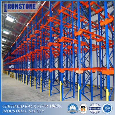 Nhà kho tiện lợi và đơn giản Ổ đĩa mật độ cao FIFO trong hệ thống giá đỡ pallet