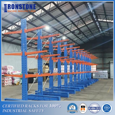 Giá đỡ nhà kho công suất lớn hạng nặng cánh tay đôi để lưu trữ vật liệu cồng kềnh