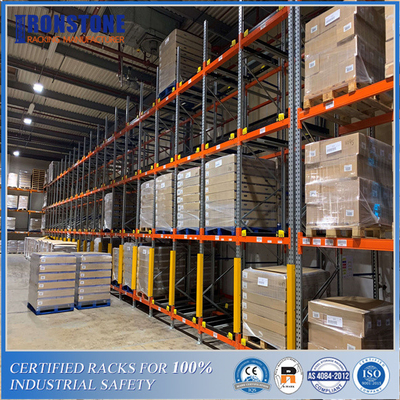 Hệ thống giá đỡ bằng thép đẩy lùi trọng lực tùy chỉnh ODM với bộ lưu trữ chuyên sâu