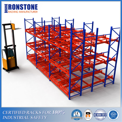 Hệ thống giá đỡ pallet đẩy lùi xây dựng vững chắc và mạnh mẽ